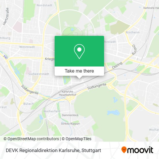 Карта DEVK Regionaldirektion Karlsruhe