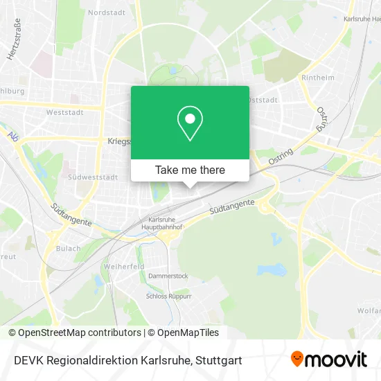 Карта DEVK Regionaldirektion Karlsruhe