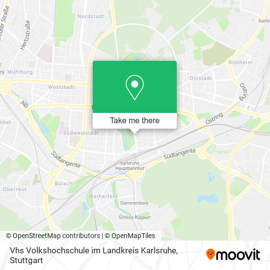 Карта Vhs Volkshochschule im Landkreis Karlsruhe
