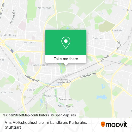 Карта Vhs Volkshochschule im Landkreis Karlsruhe