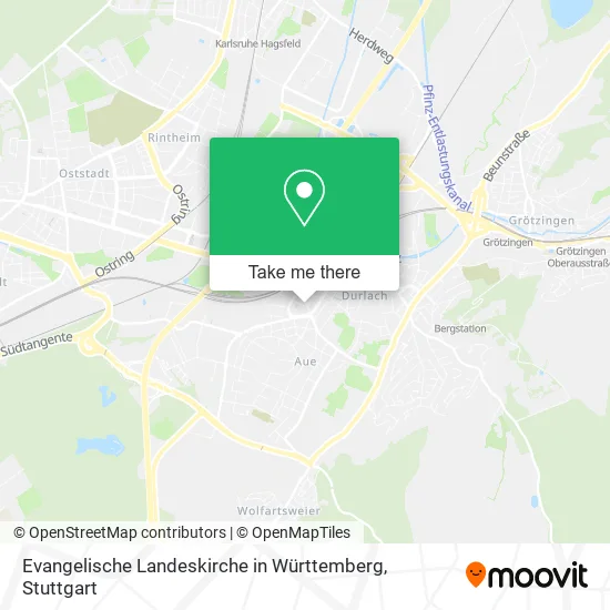 Карта Evangelische Landeskirche in Württemberg