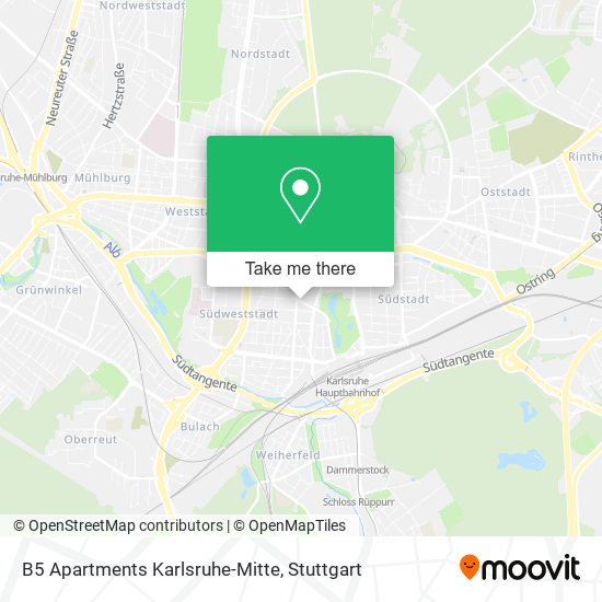 B5 Apartments Karlsruhe-Mitte map