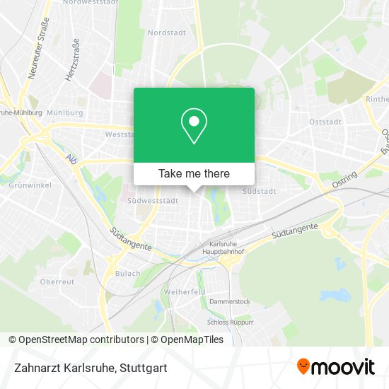 Карта Zahnarzt Karlsruhe