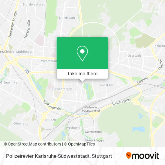 Карта Polizeirevier Karlsruhe-Südweststadt
