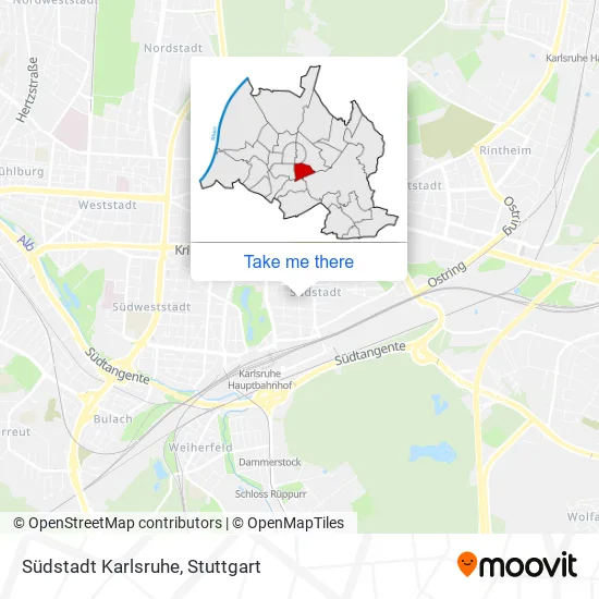 Карта Südstadt Karlsruhe