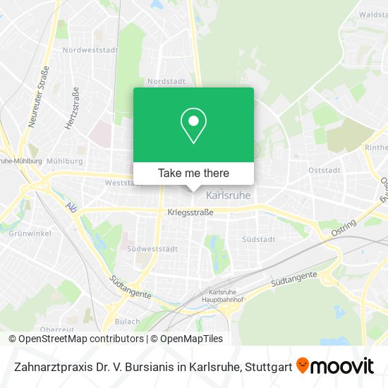 Карта Zahnarztpraxis Dr. V. Bursianis in Karlsruhe