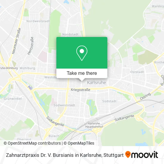 Карта Zahnarztpraxis Dr. V. Bursianis in Karlsruhe