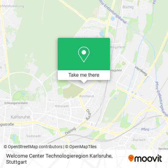 Карта Welcome Center Technologieregion Karlsruhe