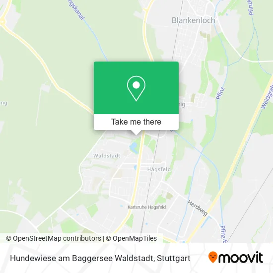 Карта Hundewiese am Baggersee Waldstadt