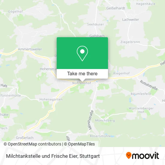 Карта Milchtankstelle und Frische Eier