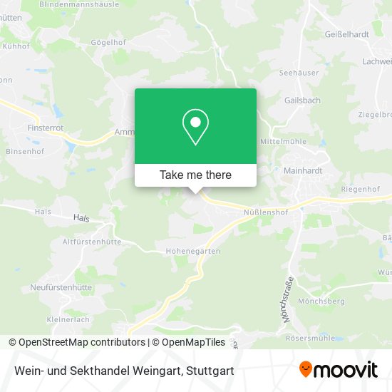 Карта Wein- und Sekthandel Weingart