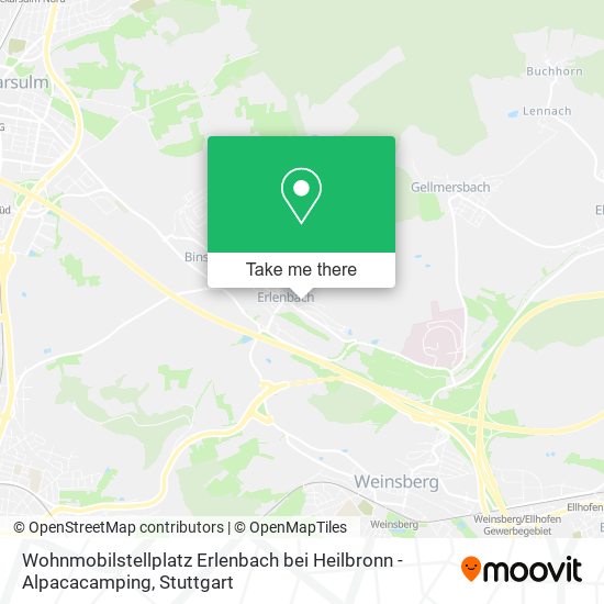 Карта Wohnmobilstellplatz Erlenbach bei Heilbronn - Alpacacamping