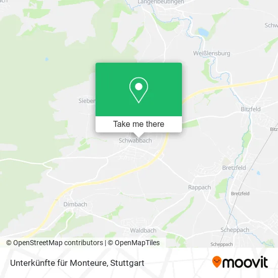 Карта Unterkünfte für Monteure