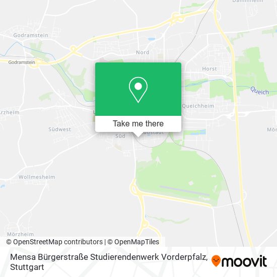 Mensa Bürgerstraße Studierendenwerk Vorderpfalz map