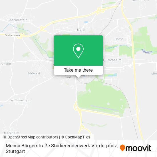 Карта Mensa Bürgerstraße Studierendenwerk Vorderpfalz