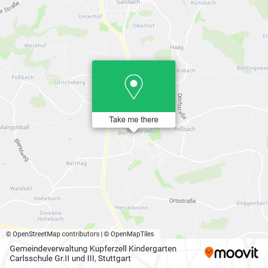 Gemeindeverwaltung Kupferzell Kindergarten Carlsschule Gr.II und III map