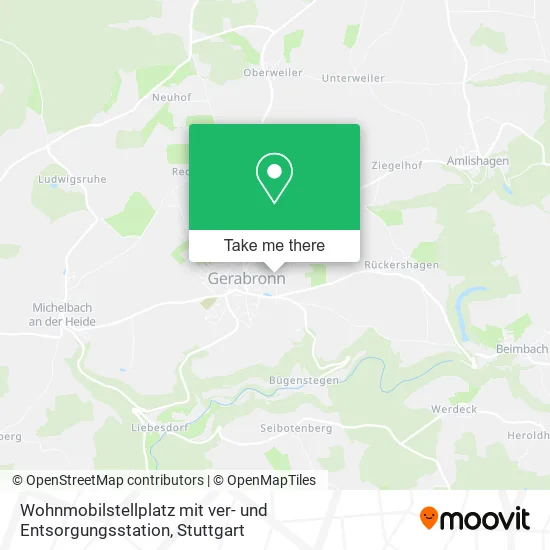 Карта Wohnmobilstellplatz mit ver- und Entsorgungsstation