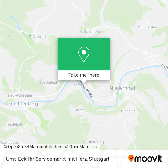 Карта Ums Eck-Ihr Servicemarkt mit Herz