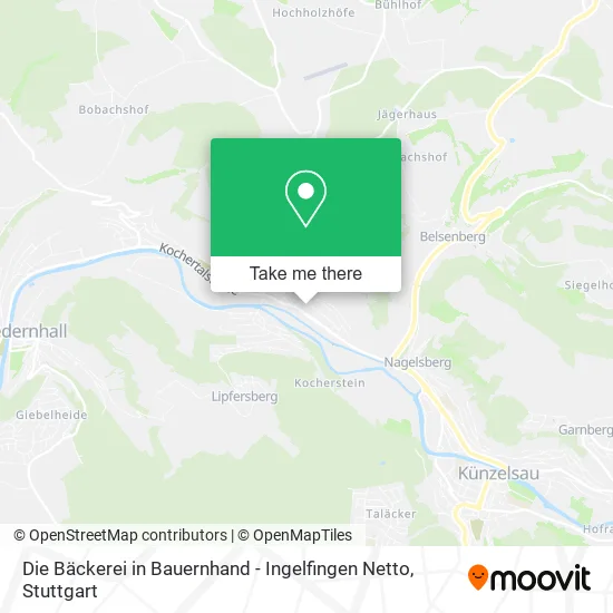 Карта Die Bäckerei in Bauernhand - Ingelfingen Netto