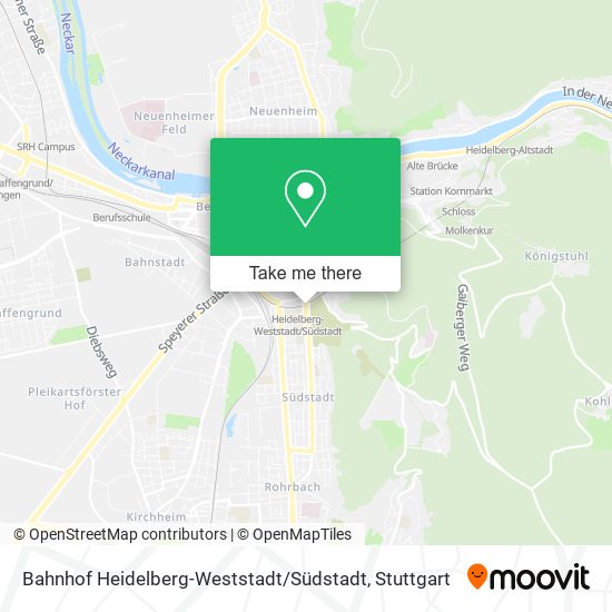 Bahnhof Heidelberg-Weststadt / Südstadt map