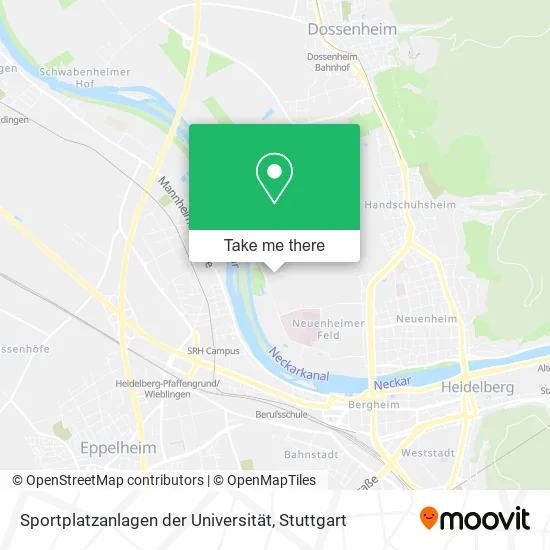 Карта Sportplatzanlagen der Universität