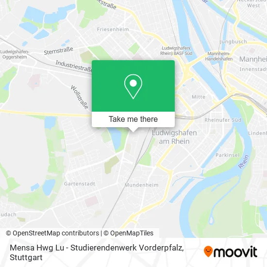 Карта Mensa Hwg Lu - Studierendenwerk Vorderpfalz