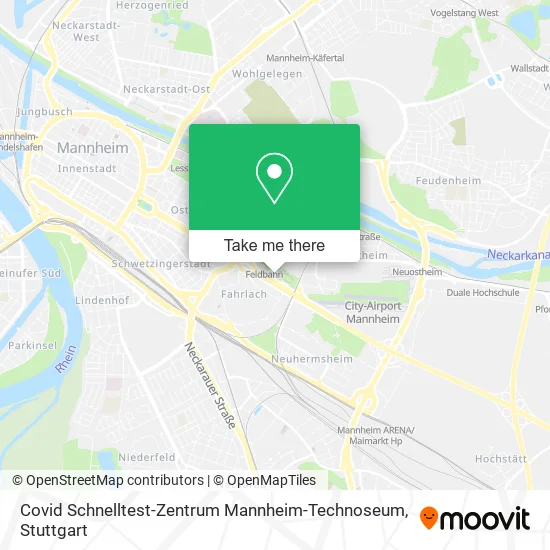 Карта Covid Schnelltest-Zentrum Mannheim-Technoseum
