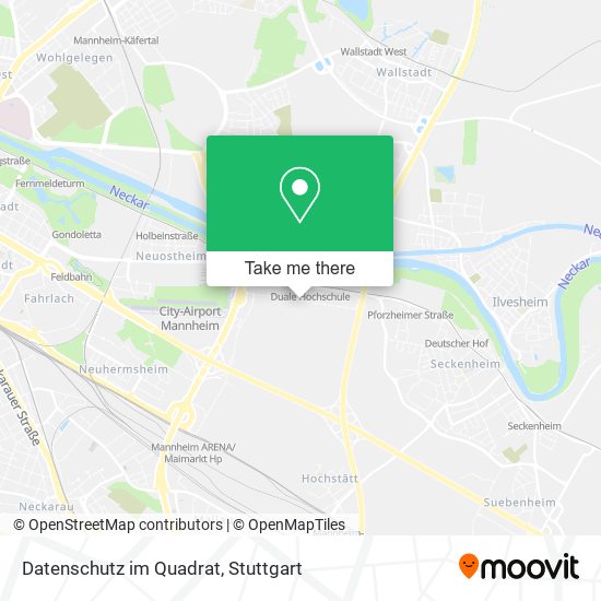 Datenschutz im Quadrat map