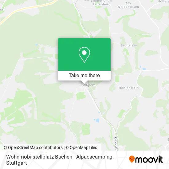 Карта Wohnmobilstellplatz Buchen - Alpacacamping