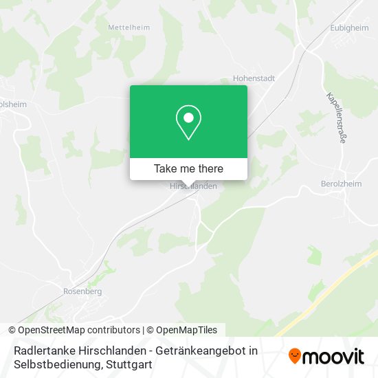 Radlertanke Hirschlanden - Getränkeangebot in Selbstbedienung map