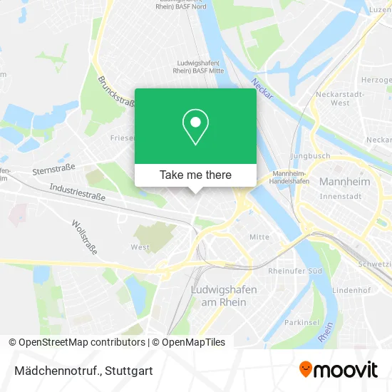 Карта Mädchennotruf.