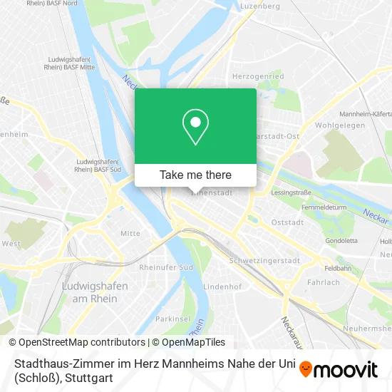 Карта Stadthaus-Zimmer im Herz Mannheims Nahe der Uni (Schloß)