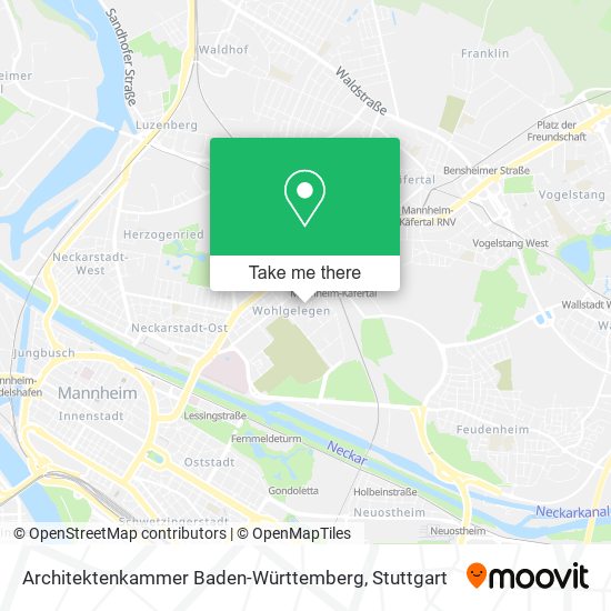 Architektenkammer Baden-Württemberg map