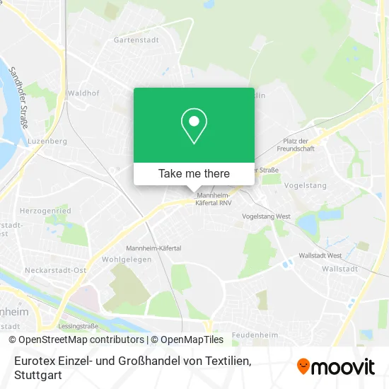 Карта Eurotex Einzel- und Großhandel von Textilien