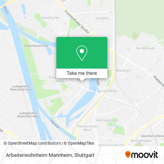 Arbeiterwohnheim Mannheim map