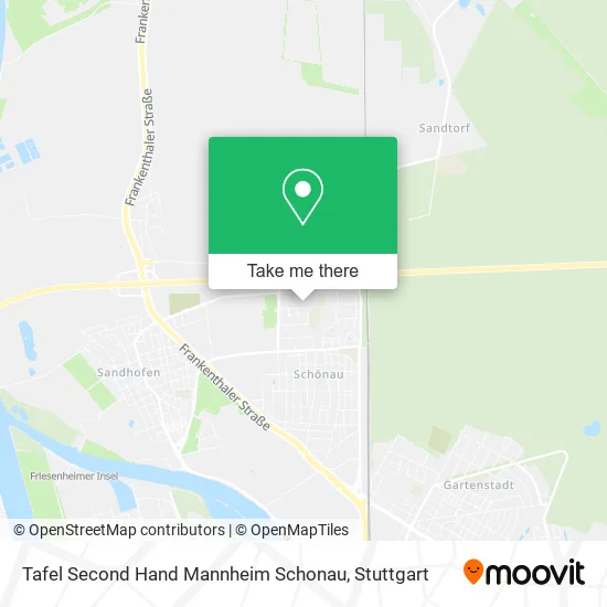 Карта Tafel Second Hand Mannheim Schonau