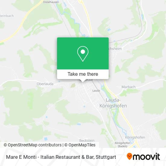 Карта Mare E Monti - Italian Restaurant & Bar