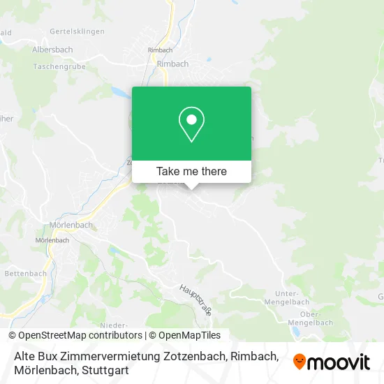 Карта Alte Bux Zimmervermietung Zotzenbach, Rimbach, Mörlenbach