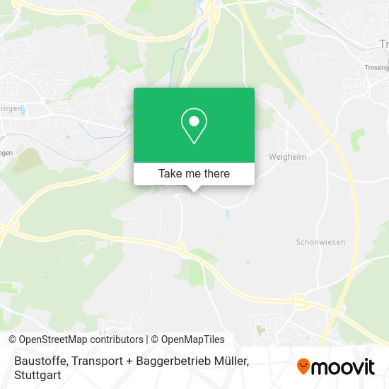 Карта Baustoffe, Transport + Baggerbetrieb Müller