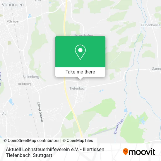 Карта Aktuell Lohnsteuerhilfeverein e.V. - Illertissen Tiefenbach