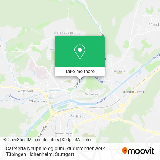 Карта Cafeteria Neuphilologicum Studierendenwerk Tübingen Hohenheim