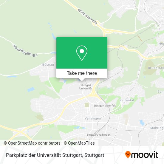 Карта Parkplatz der Universität Stuttgart