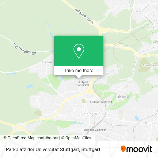 Карта Parkplatz der Universität Stuttgart