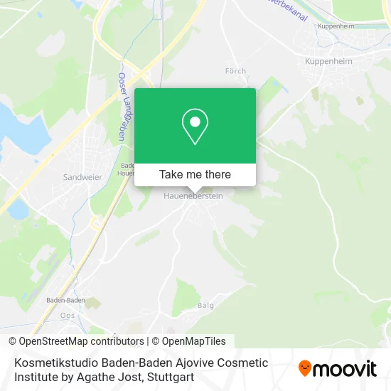 Карта Kosmetikstudio Baden-Baden Ajovive Cosmetic Institute by Agathe Jost
