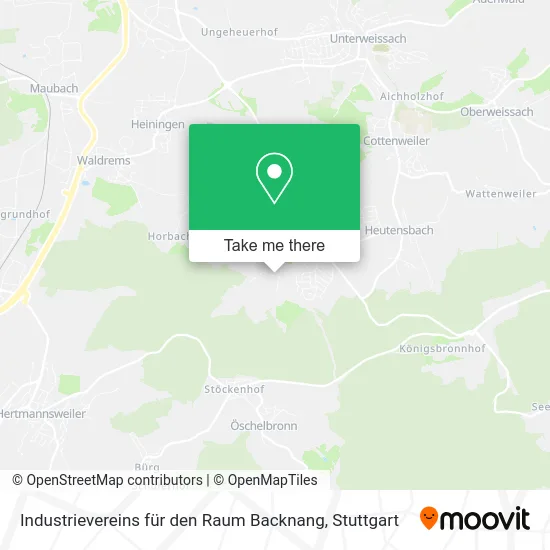 Карта Industrievereins für den Raum Backnang