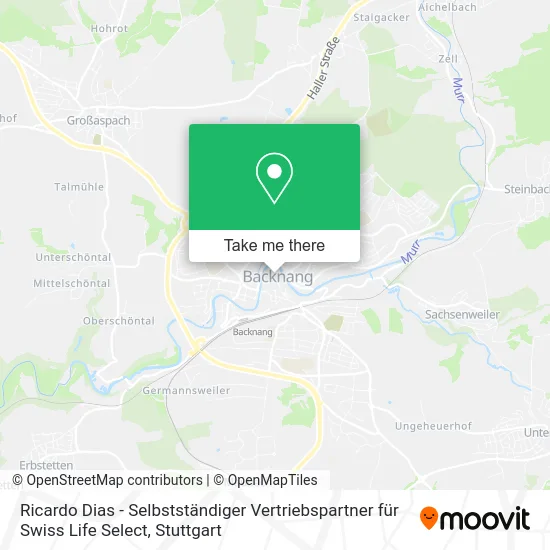 Карта Ricardo Dias - Selbstständiger Vertriebspartner für Swiss Life Select