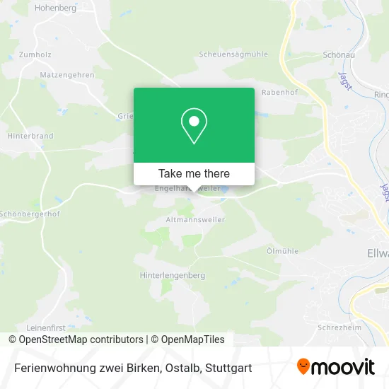 Карта Ferienwohnung zwei Birken, Ostalb