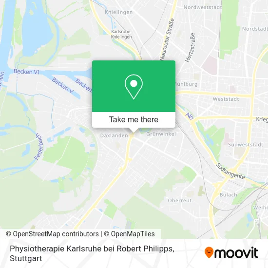Карта Physiotherapie Karlsruhe bei Robert Philipps