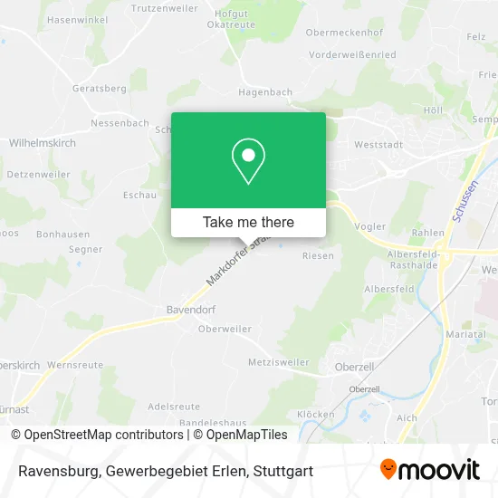 Ravensburg, Gewerbegebiet Erlen map
