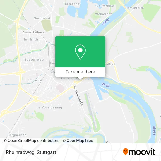 Rheinradweg map